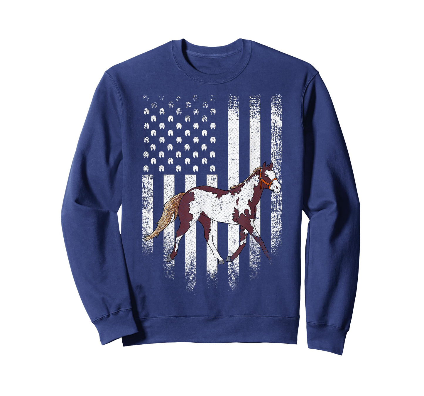 Vintage USA American Flag American Paint Horse Riding Funny T-Shirt for Women Kids Men