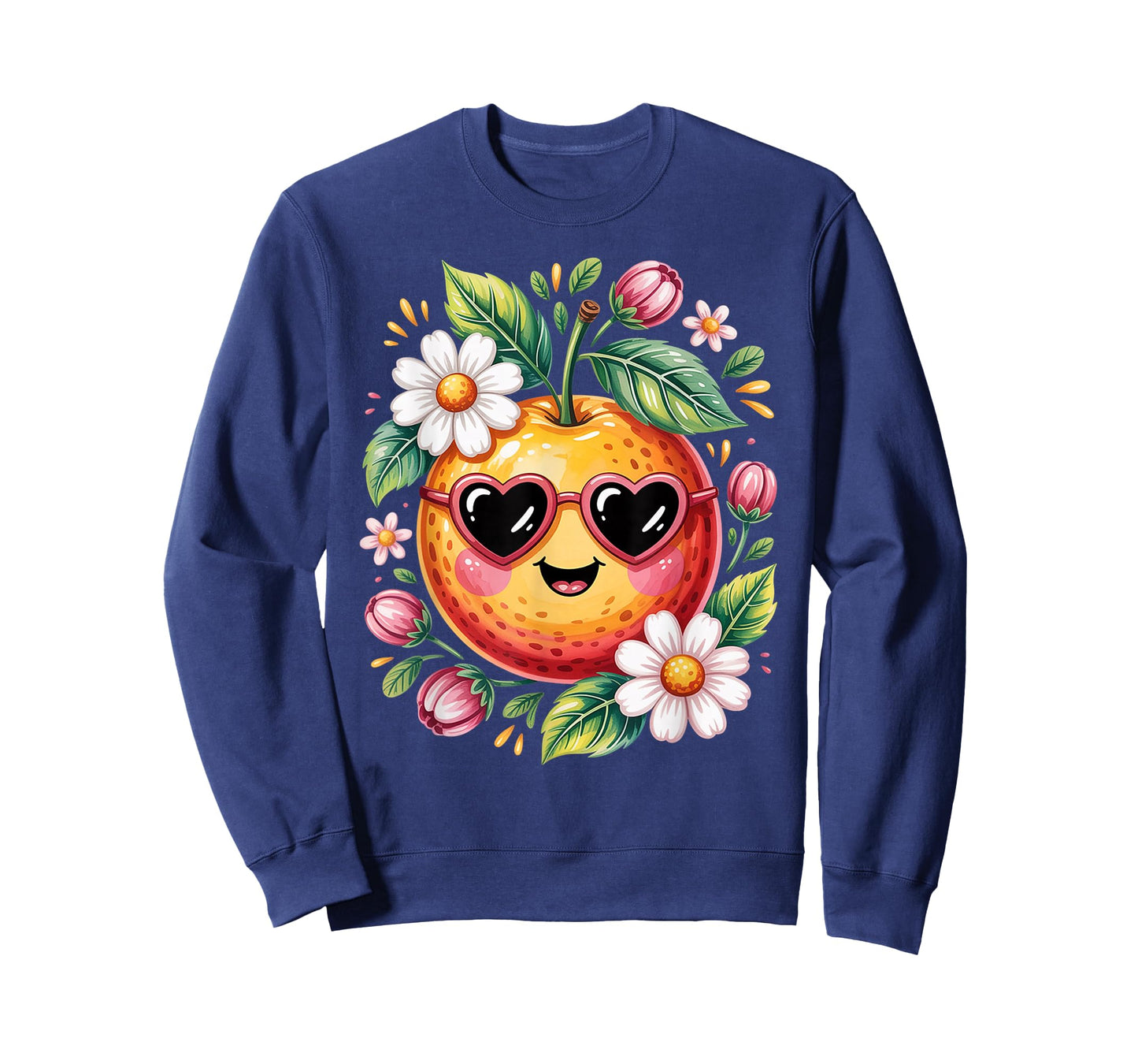 Cute Orange with Flower for Women & Girls - Oranges Fruit T-Shirt
