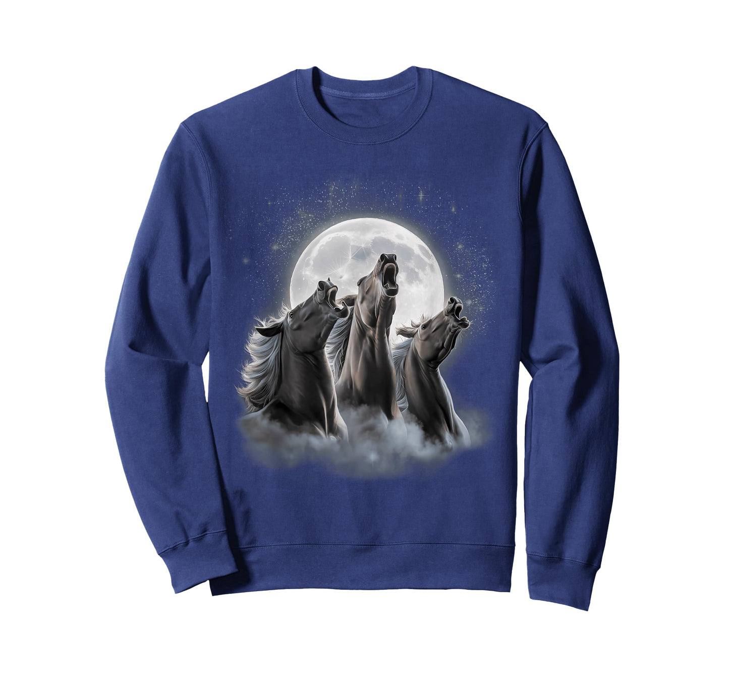 3 Horses Howling At The Moon Funny Horse Lover Equestrian T-Shirt