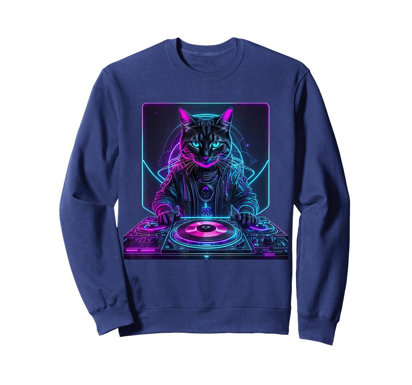 DJ Cat Funny House Meow Music Party EDM Techno T-Shirt