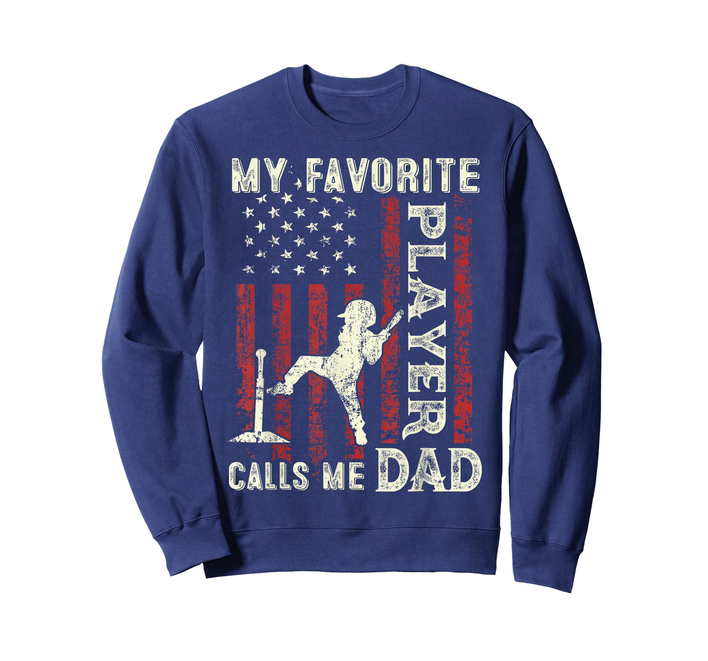 Father's Day Favorite Player Calls Me Dad US Flag T-Ball Dad T-Shirt