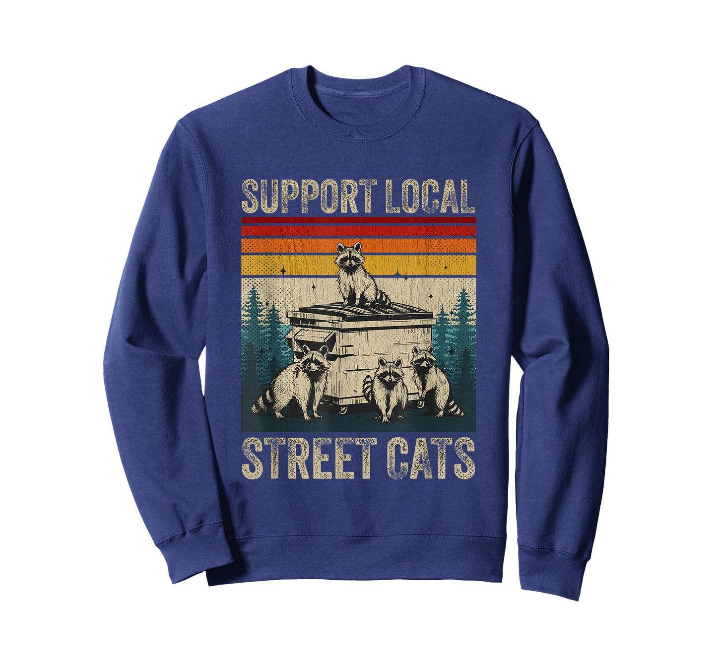 Support Local Street Cats Garbage Gang Retro Raccoon T-Shirt