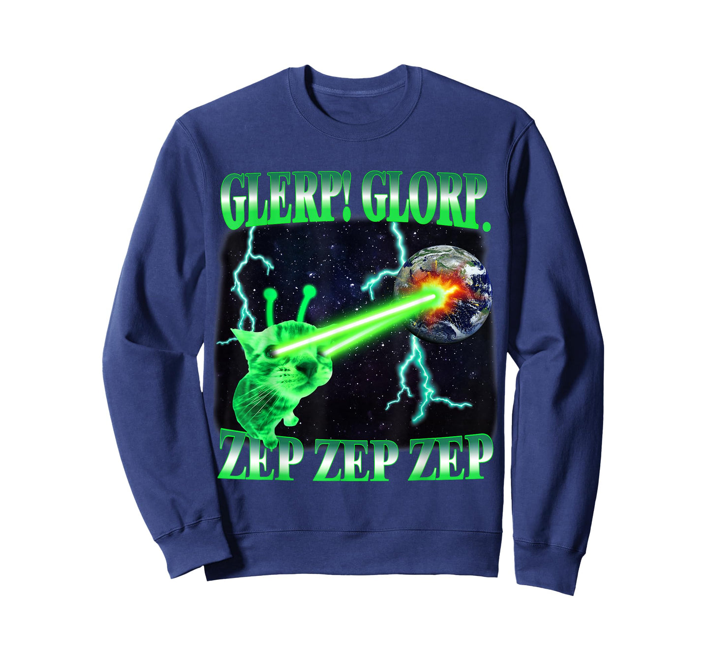 Glerp Glorp Funny Alien Cat Meme Gnarp Cat Silly Alien T-Shirt