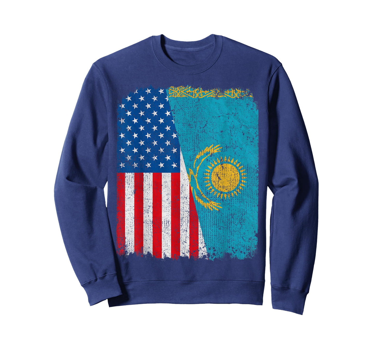 Kazakh American Flag Half USA Kazakhstan Root Proud T-Shirt