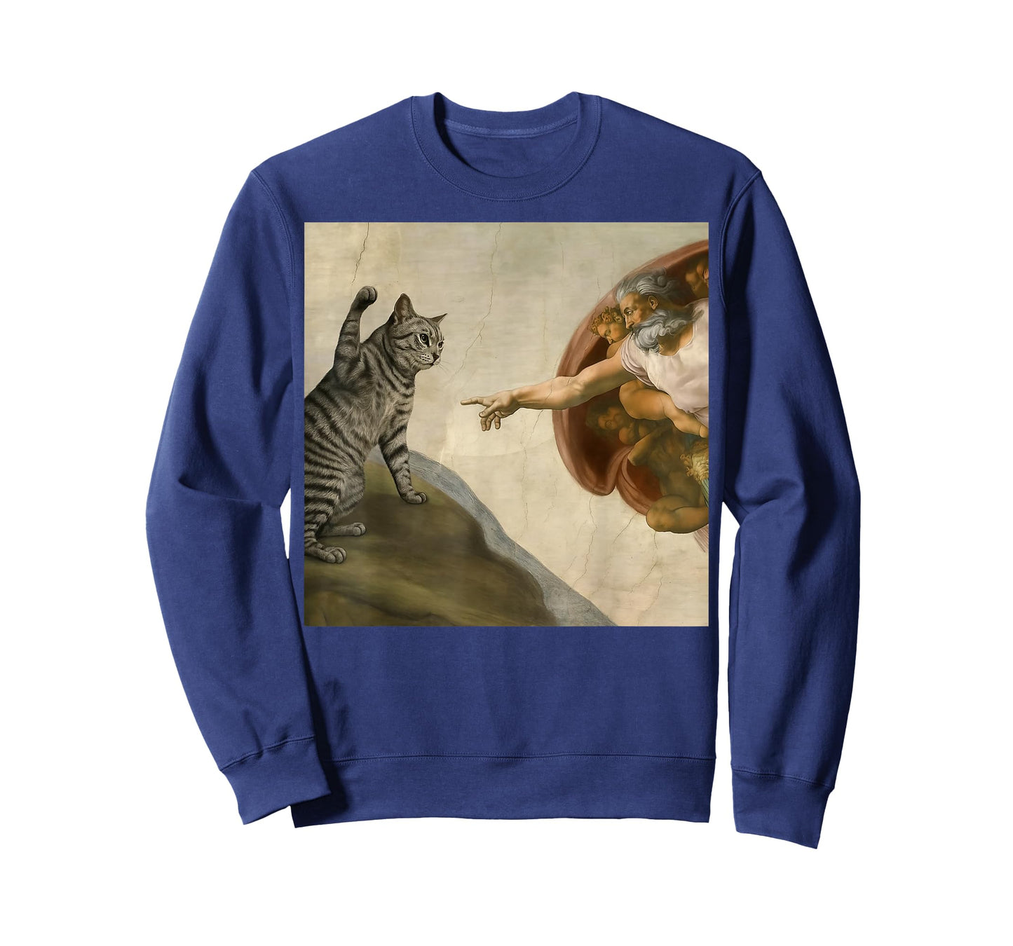 Funny Cat Meme in Creation of Adam Parody T-Shirt