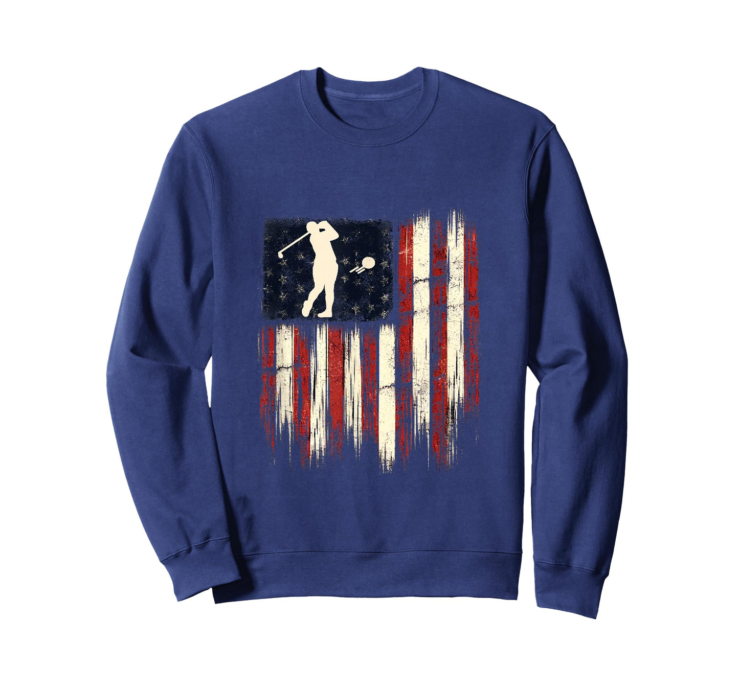 Patriotic Distressed Flag Gift For Men Kids Golf T-Shirt