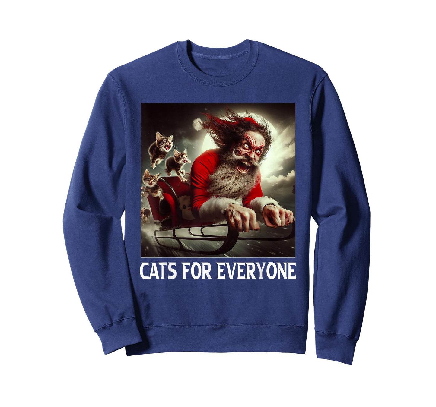 Cats For Everyone Crazy Santa Claus Funny Christmas Cat Men Women T-Shirt