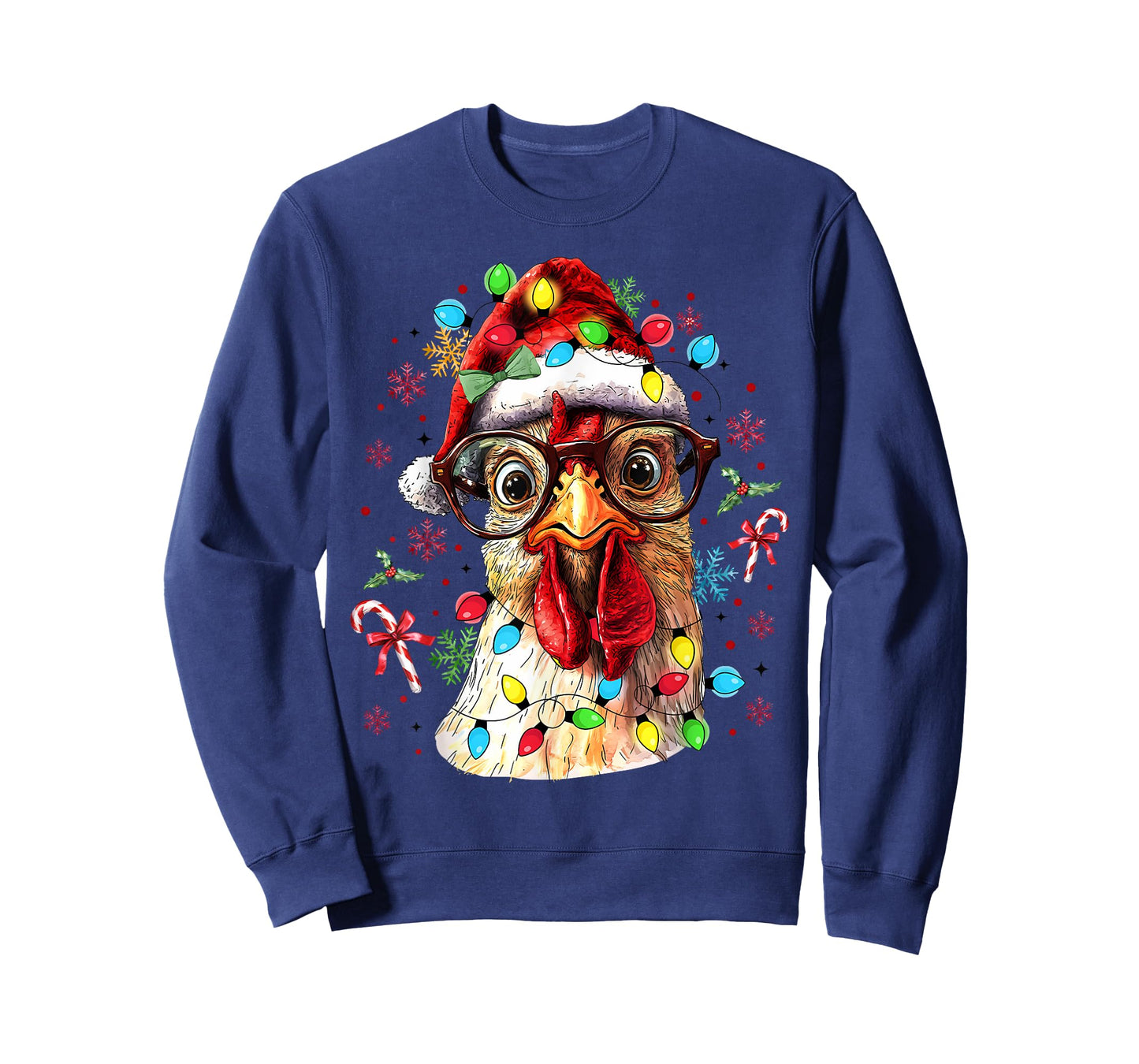 Christmas Lights Chicken Santa Funny Xmas Tree Chicken T-Shirt