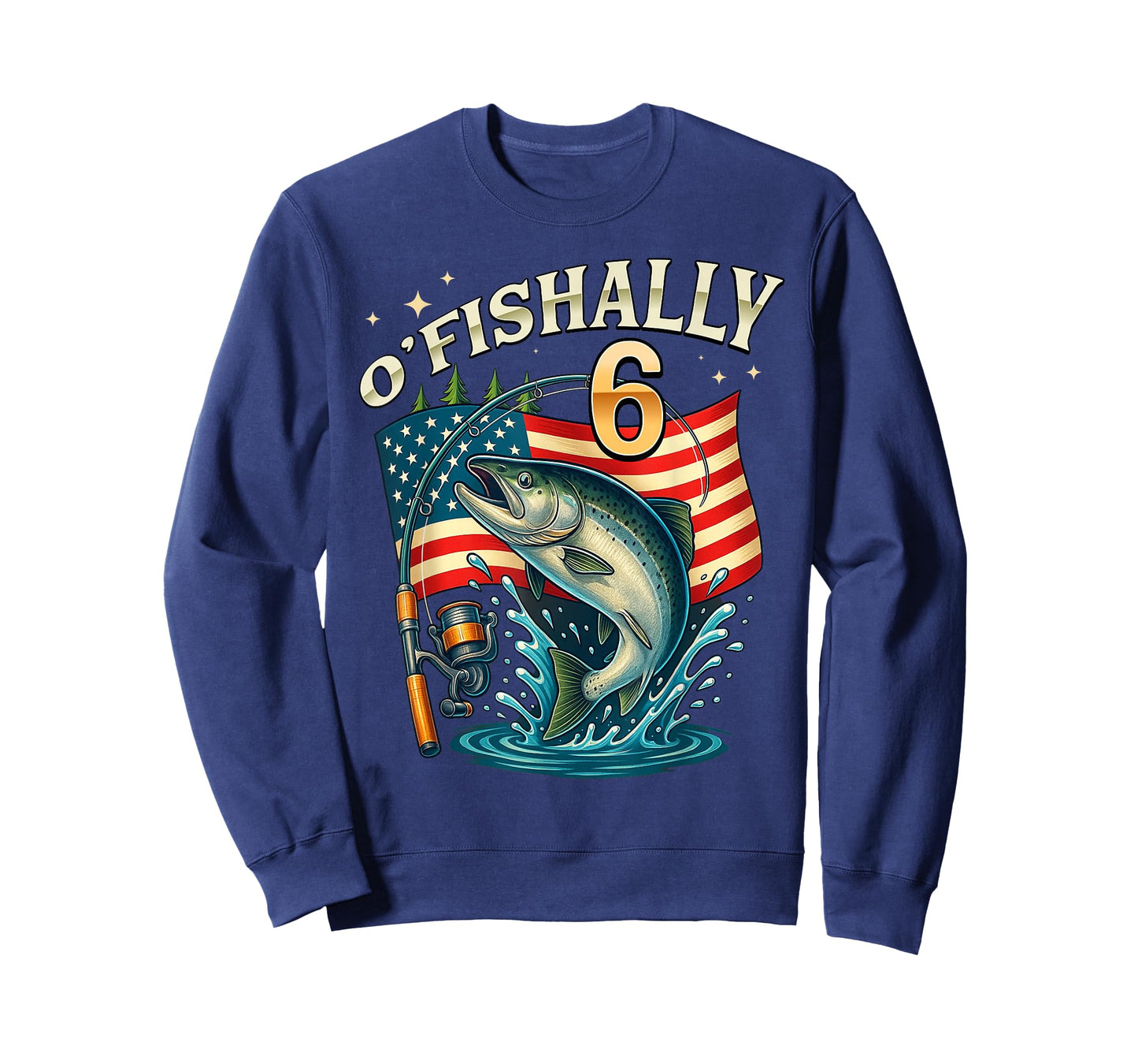 O'fishally 6 Years Old Fishing 6th Birthday Boys Kids T-Shirt