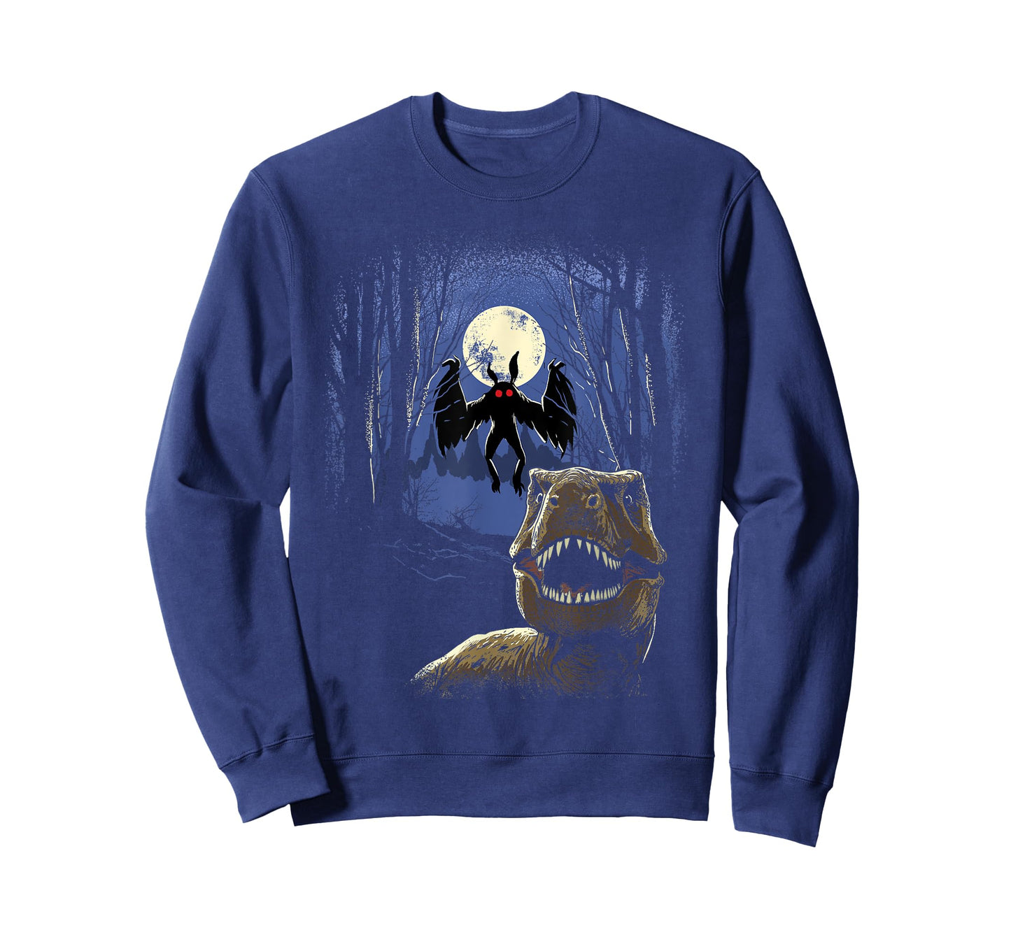 Scared Dinosaur Selfie Dinosaur With Mothman Monster Cryptid T-Shirt