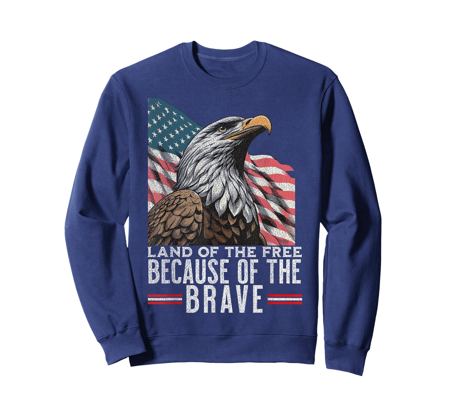 Land of the Free Because of the Brave Vintage America Eagle T-Shirt