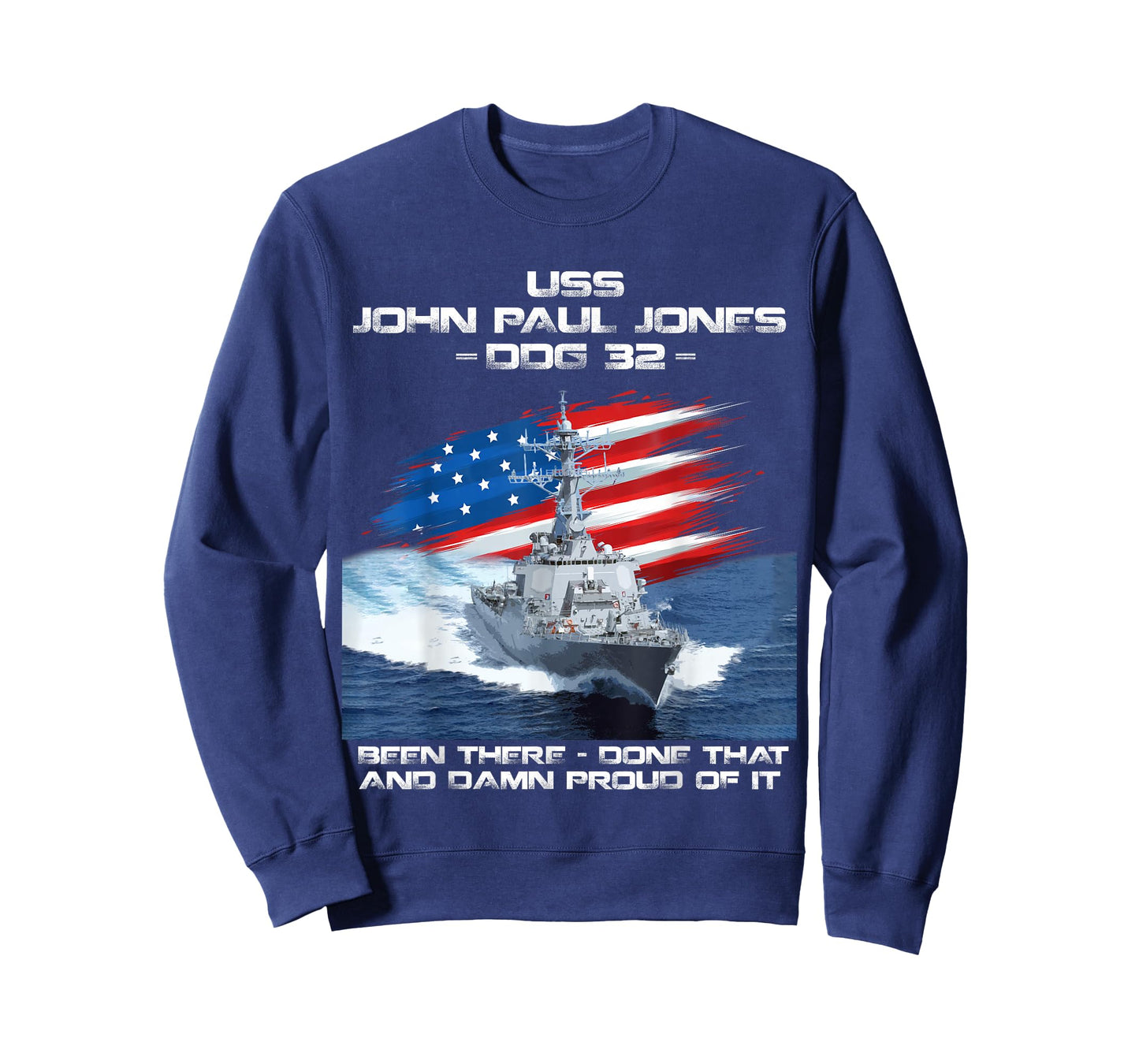 USS John Paul Jones DDG-32 Destroyer Ship USA Flag Veteran T-Shirt
