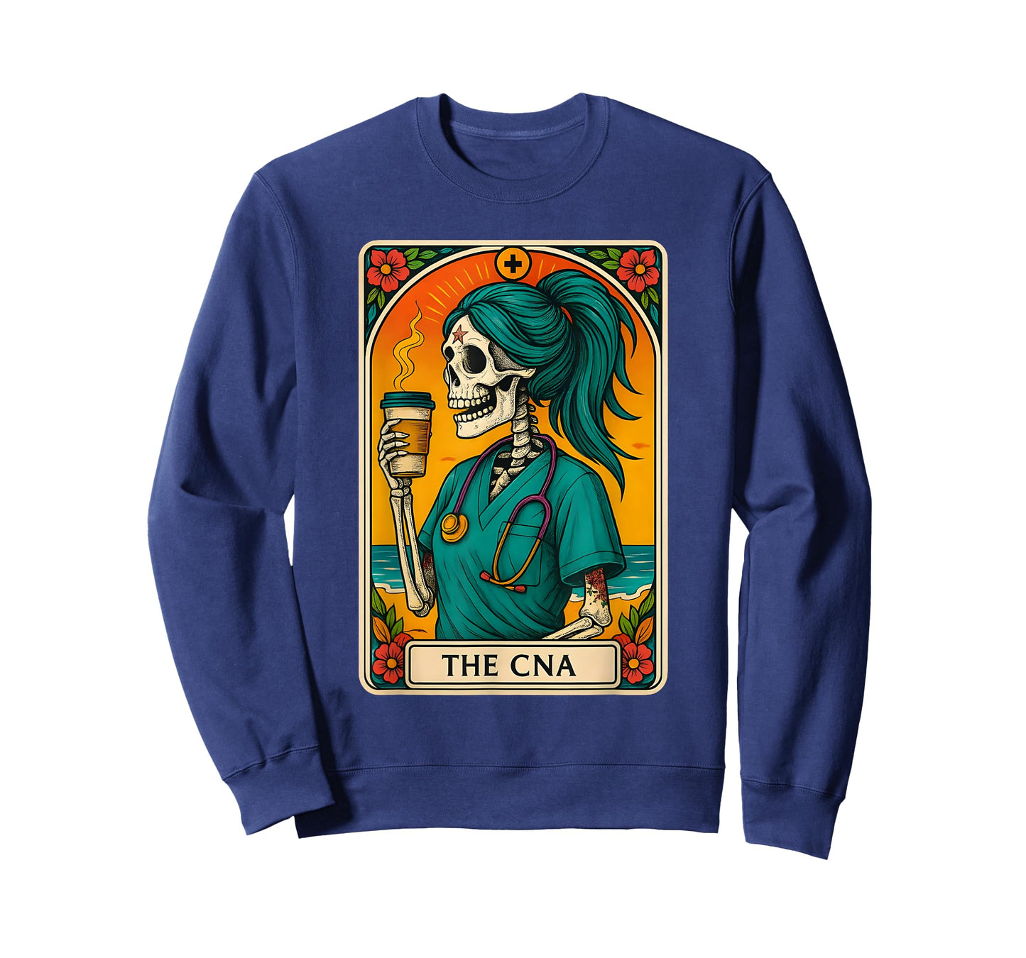 CNA Skeleton Tarot Card Funny Certified Nurse Halloween T-Shirt