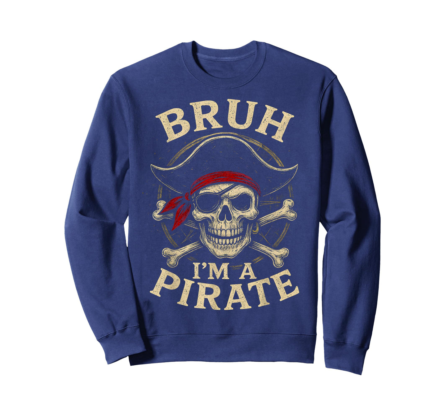 Bruh I'm a Pirate Lazy Pirate Skull Costume Halloween T-Shirt