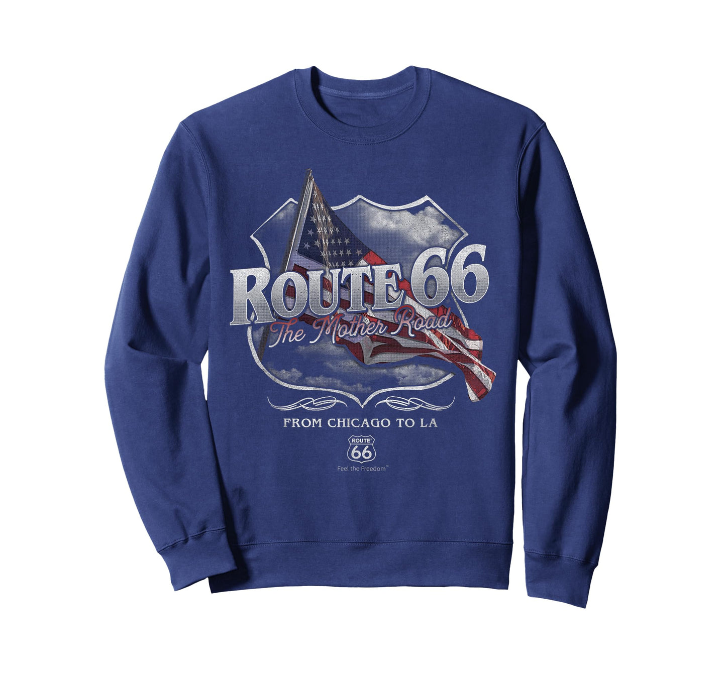 Route 66 Mother Road American Flag T-Shirt