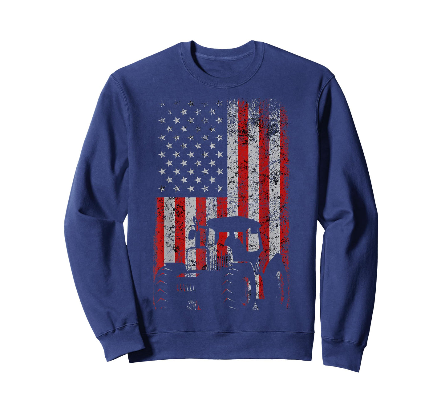 Retro American Flag Tractor Gift Men Women Tractor Farm T-Shirt Small