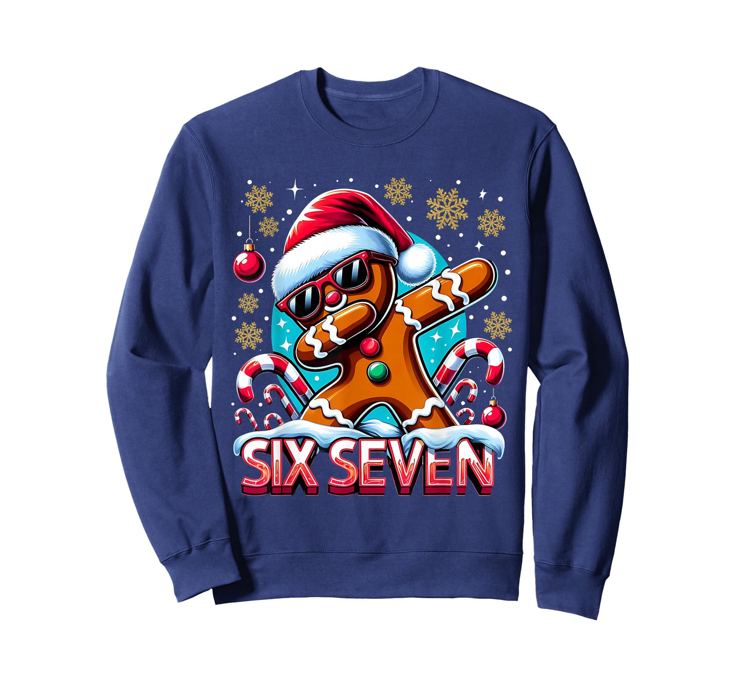 Six Seven Funny Gingerbread Christmas Design T-Shirt