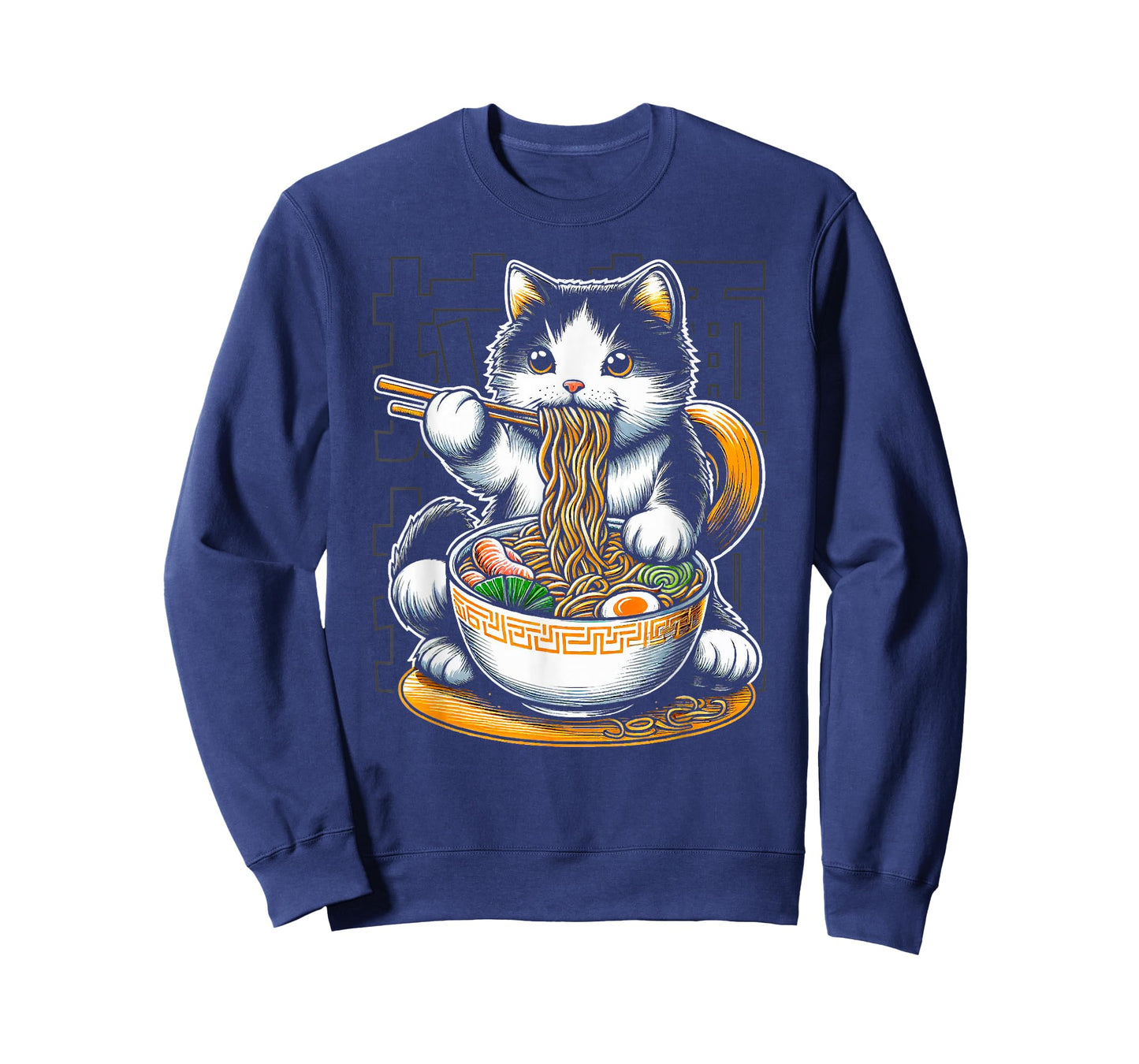 Cat Eating Ramen Food Cat Lover Ramen Noodles Eater T-Shirt