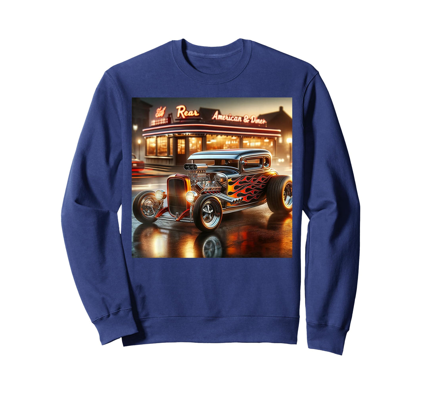 Classic Hot Rod Retro Vintage Custom Hotrod Car Illustration T-Shirt