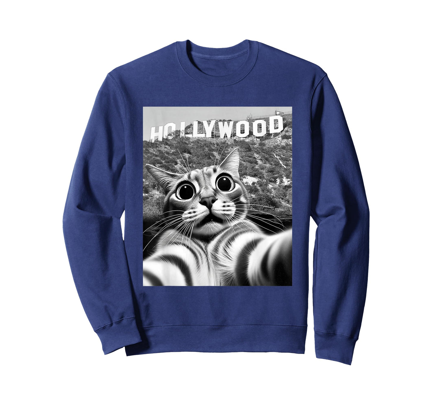 California Cat Taking Selfie at Hollywood Sign Cat Selfie T-Shirt