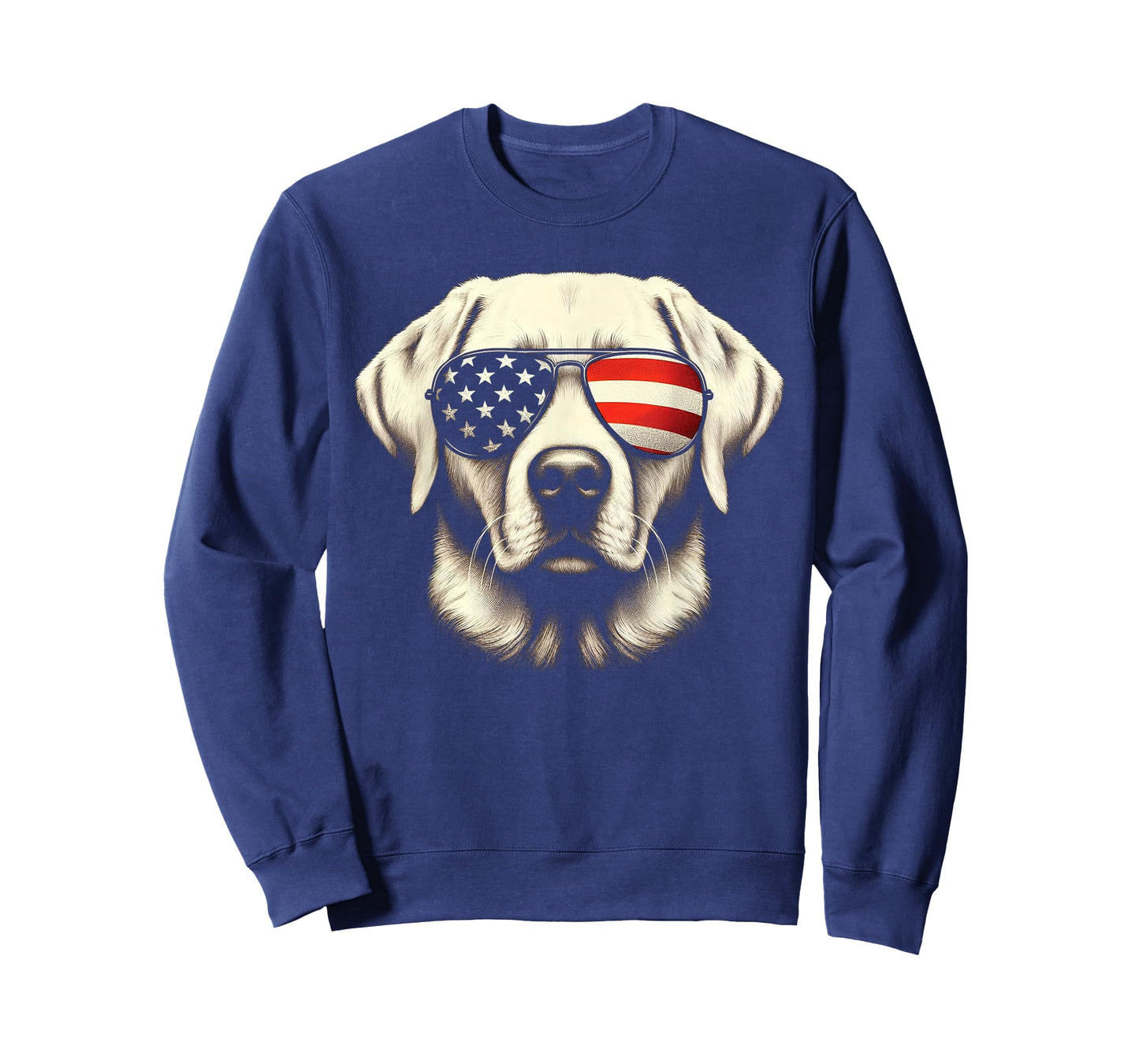 Labrador American Flag Sunglasses 4th of July Patriotic Dog T-Shirt