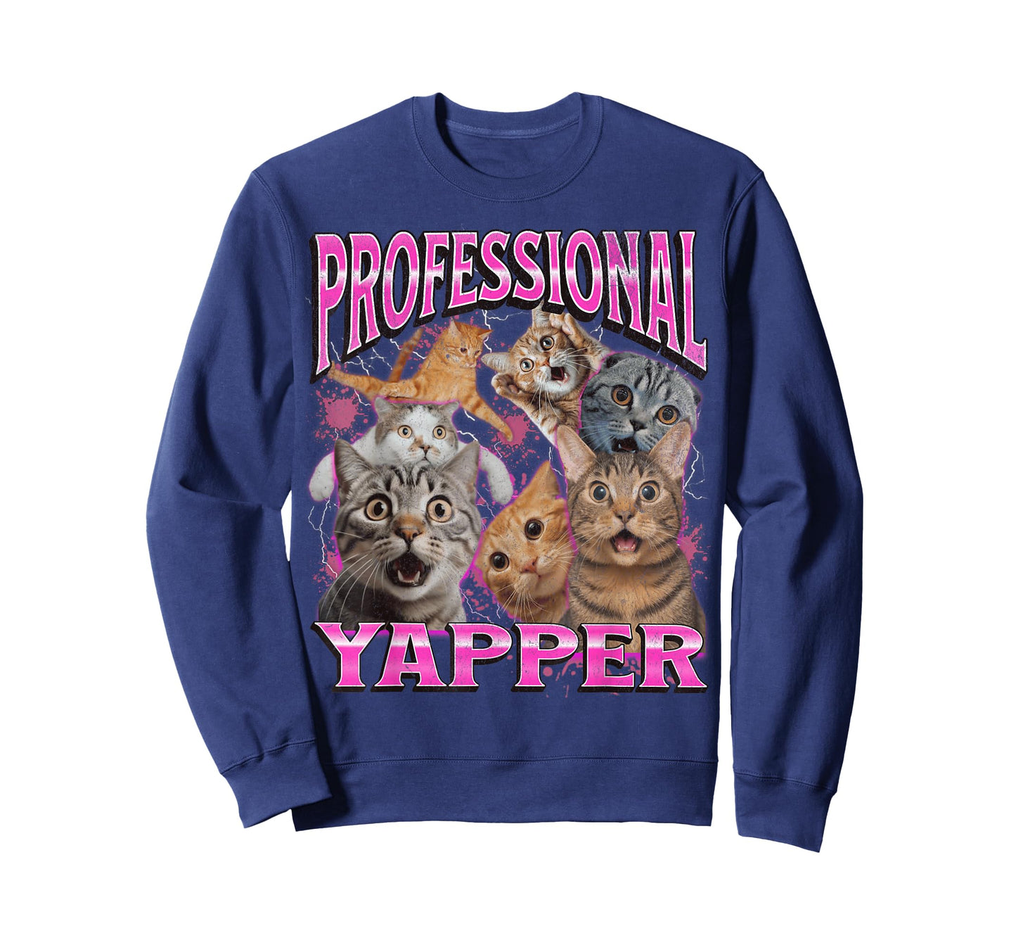 Professional Yapper Funny Cat Meme Bootleg Graphic 90s T-Shirt for Men Women