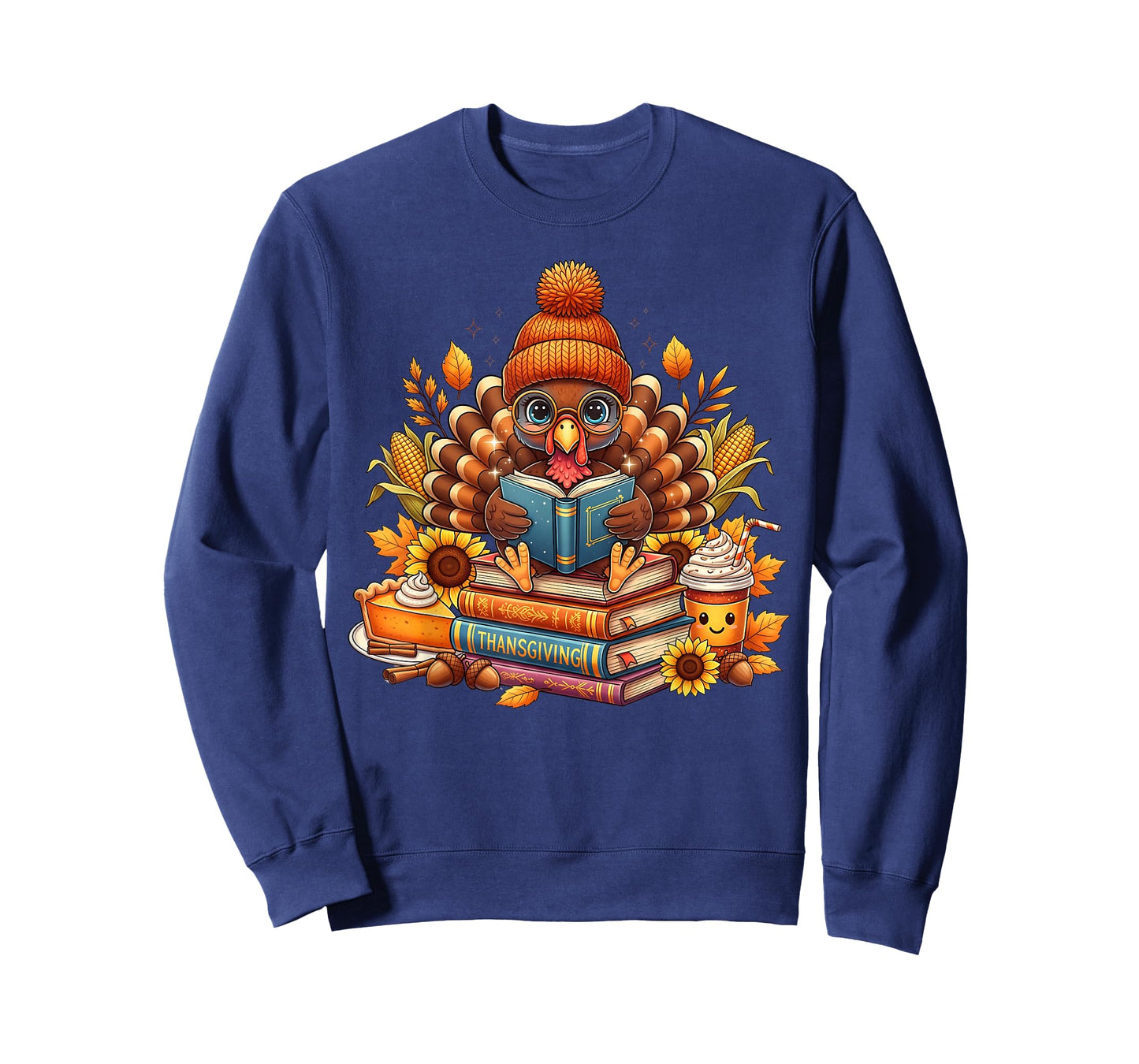 Turkey Reading Books Fall Thanksgiving Teacher Book Lovers T-Shirt
