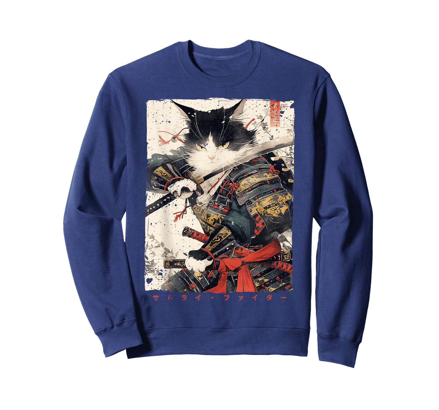 Samurai Cat Warrior Ukiyo Ink Artwork Cat Samurai T-Shirt