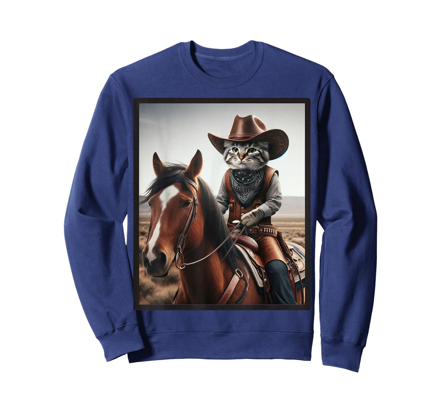 Cat Cowboy Funny Cats Kitten Riding Horse Cowboy Hat T-Shirt