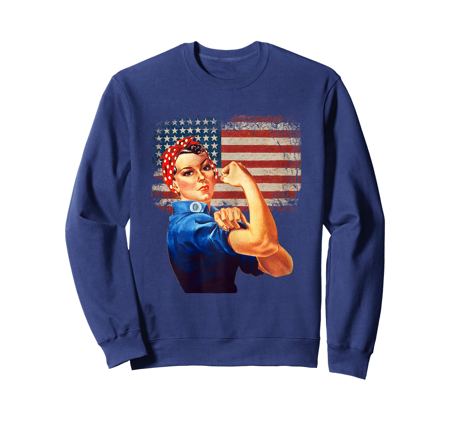 Rosie The Riveter American Flag US Flag T-Shirt
