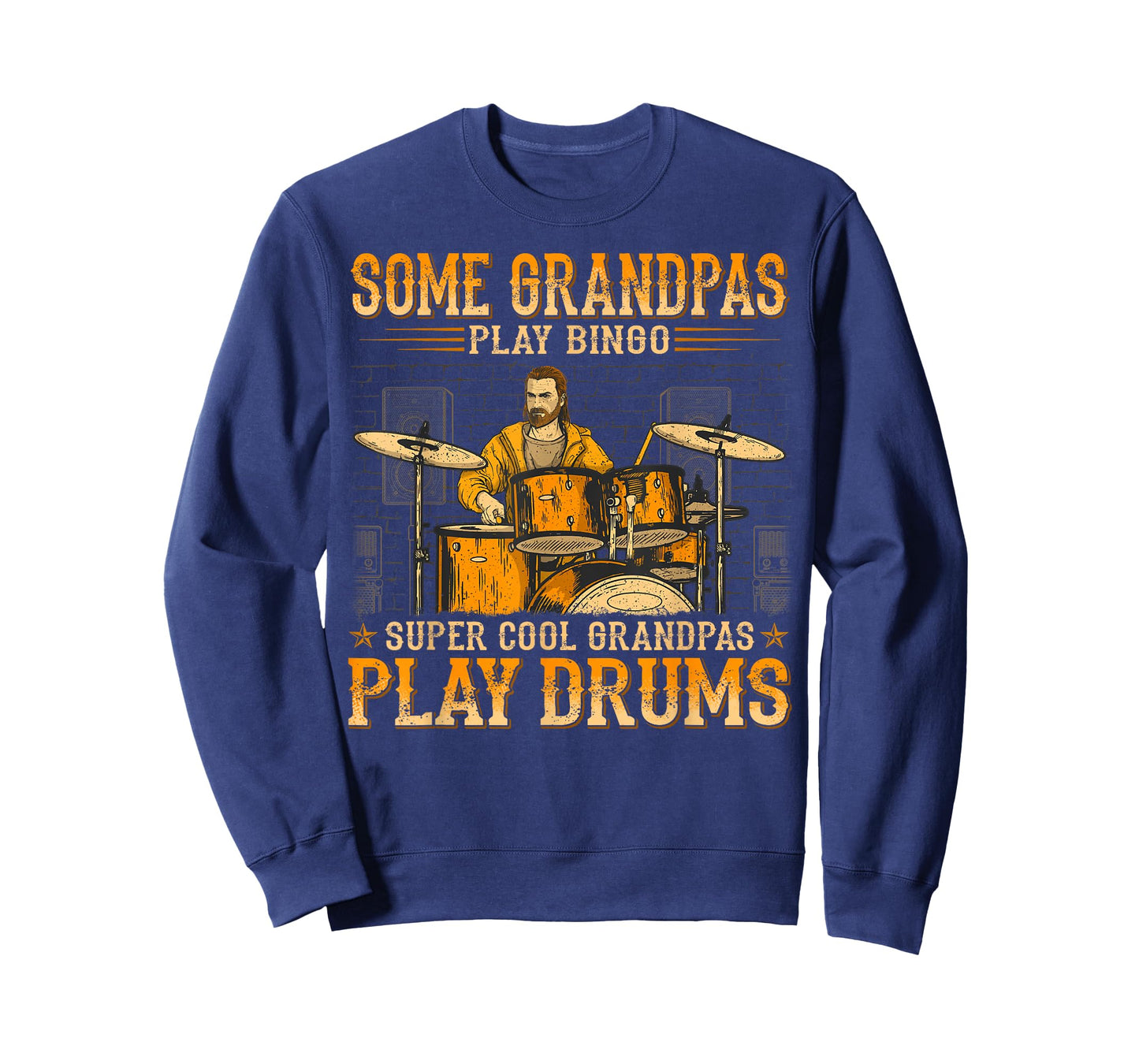 Mens Cool Grandpas Play Drums - Old Grungy Western Style T-Shirt