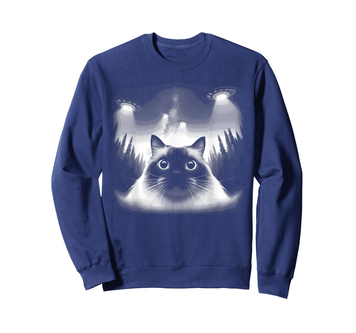 Birman Cat Selfie With UFO - Funny Graphic Alien Lover T-Shirt
