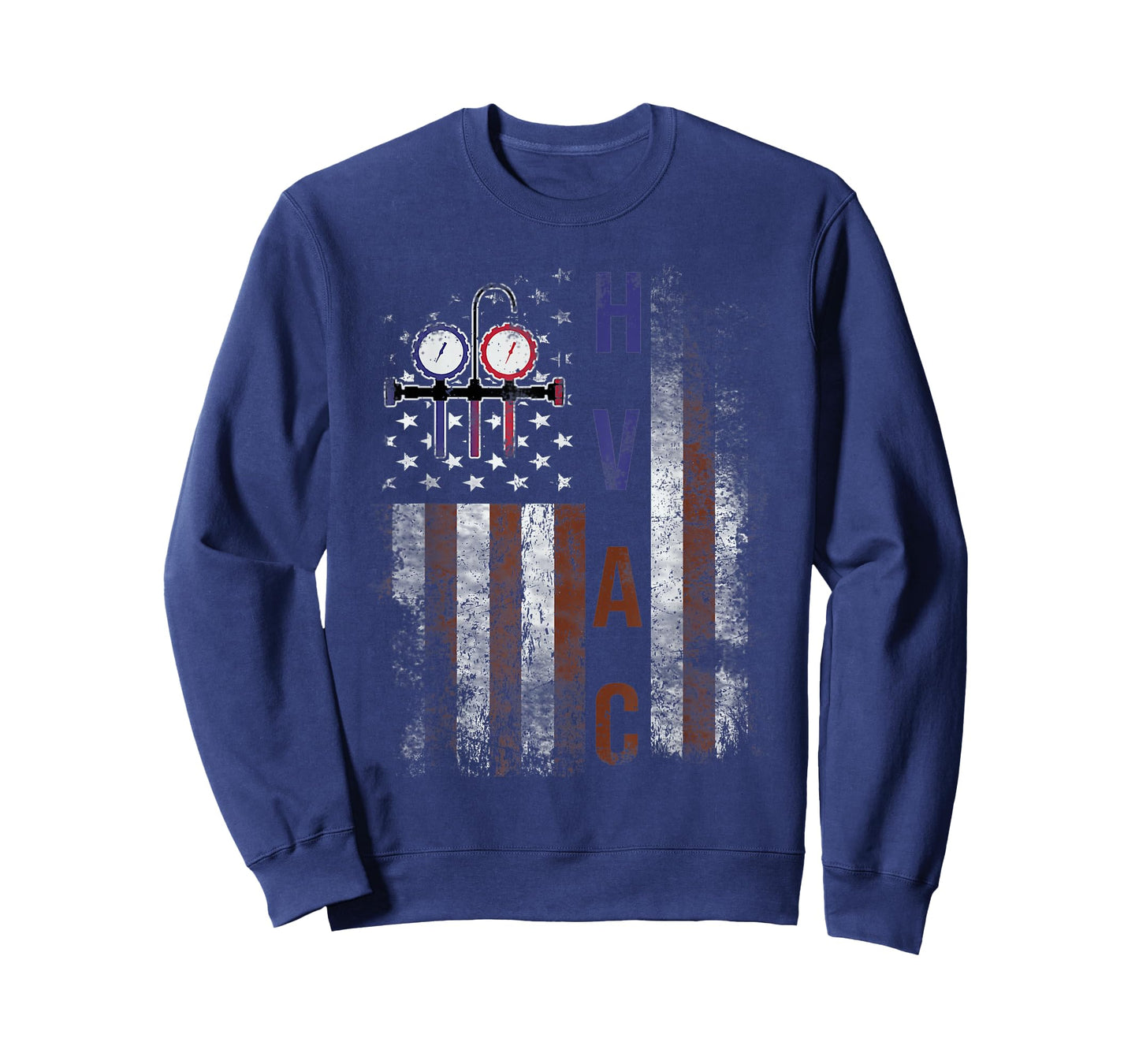 HVAC Techniacian Men American Flag USA Vintage Gift T-Shirt