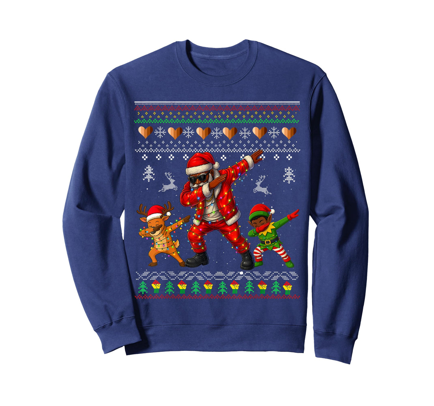 Ugly Christmas Black African American Santa Claus Xmas 2025 T-Shirt
