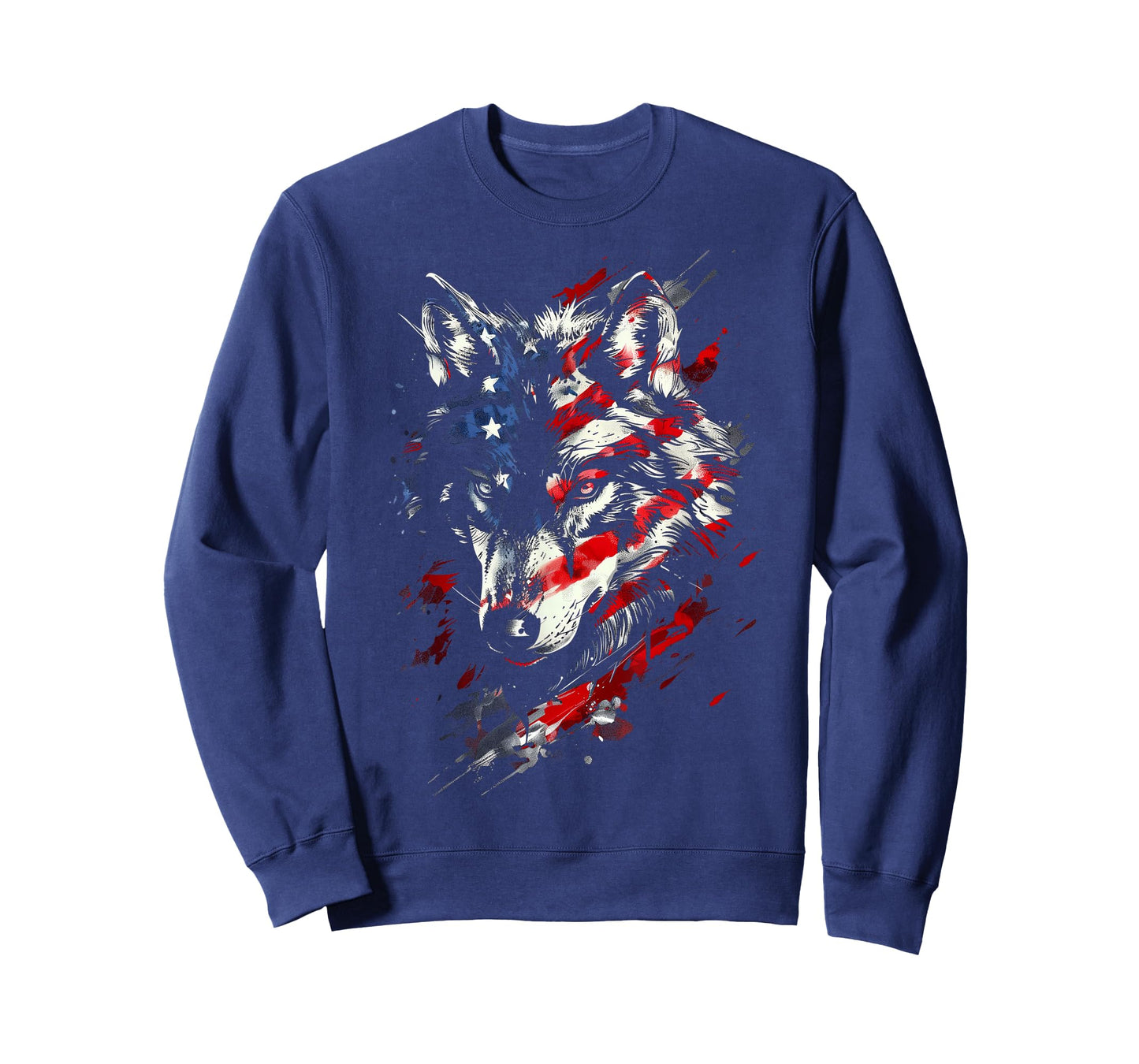 Wolf American Flag USA Patriotic Wolf Lover T-Shirt