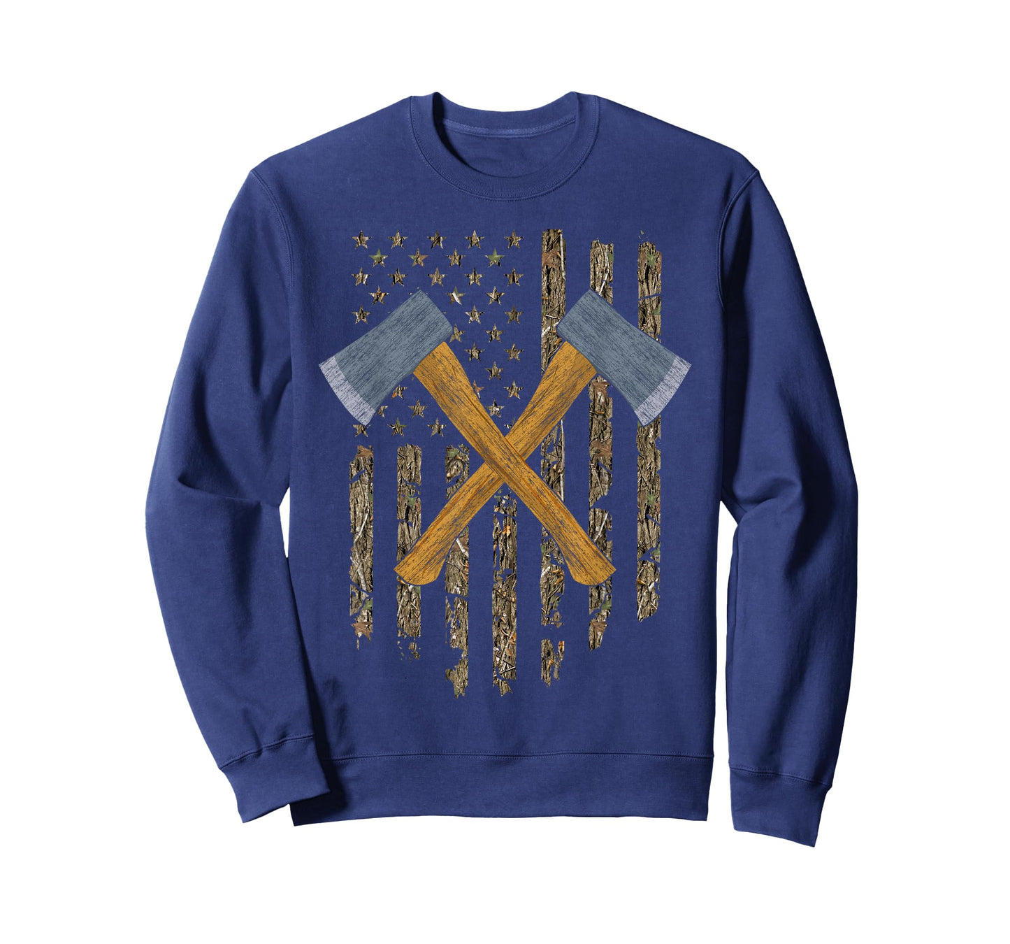 Axe Throwing Hatchets American Flag Tree Camouflage Vintage T-Shirt