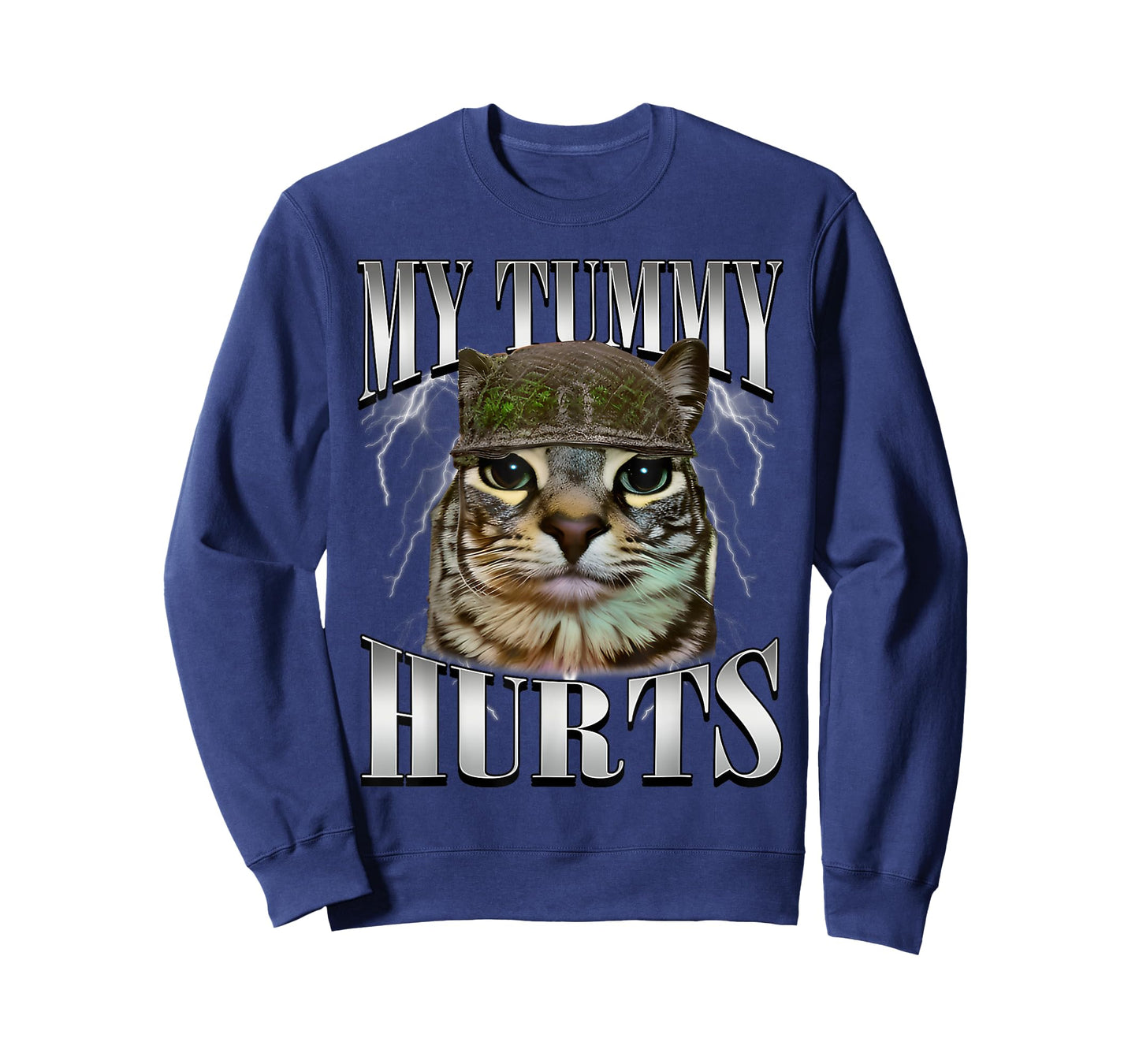 My Tummy Hurts Funny Cat Meme Bootleg Graphic T-Shirt