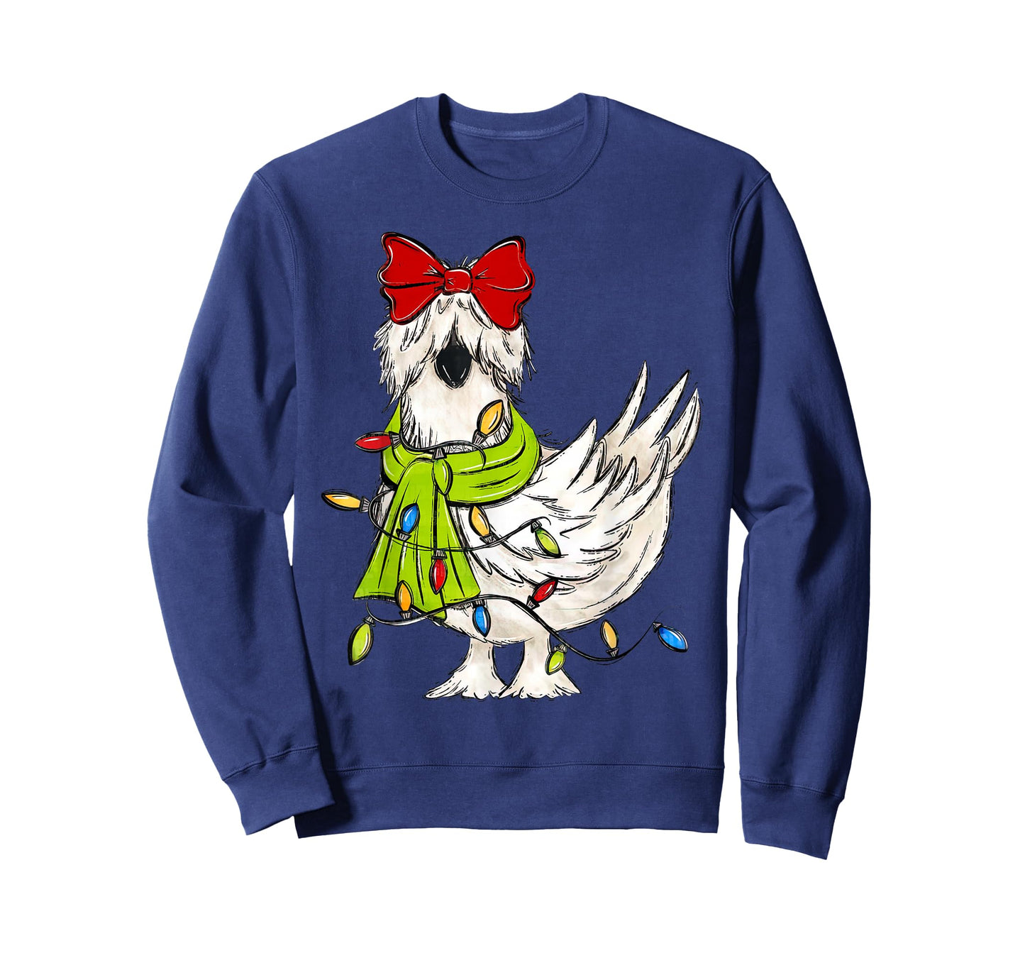 Coquette Silkie Chicken Christmas Lights Farm Animal Lover T-Shirt