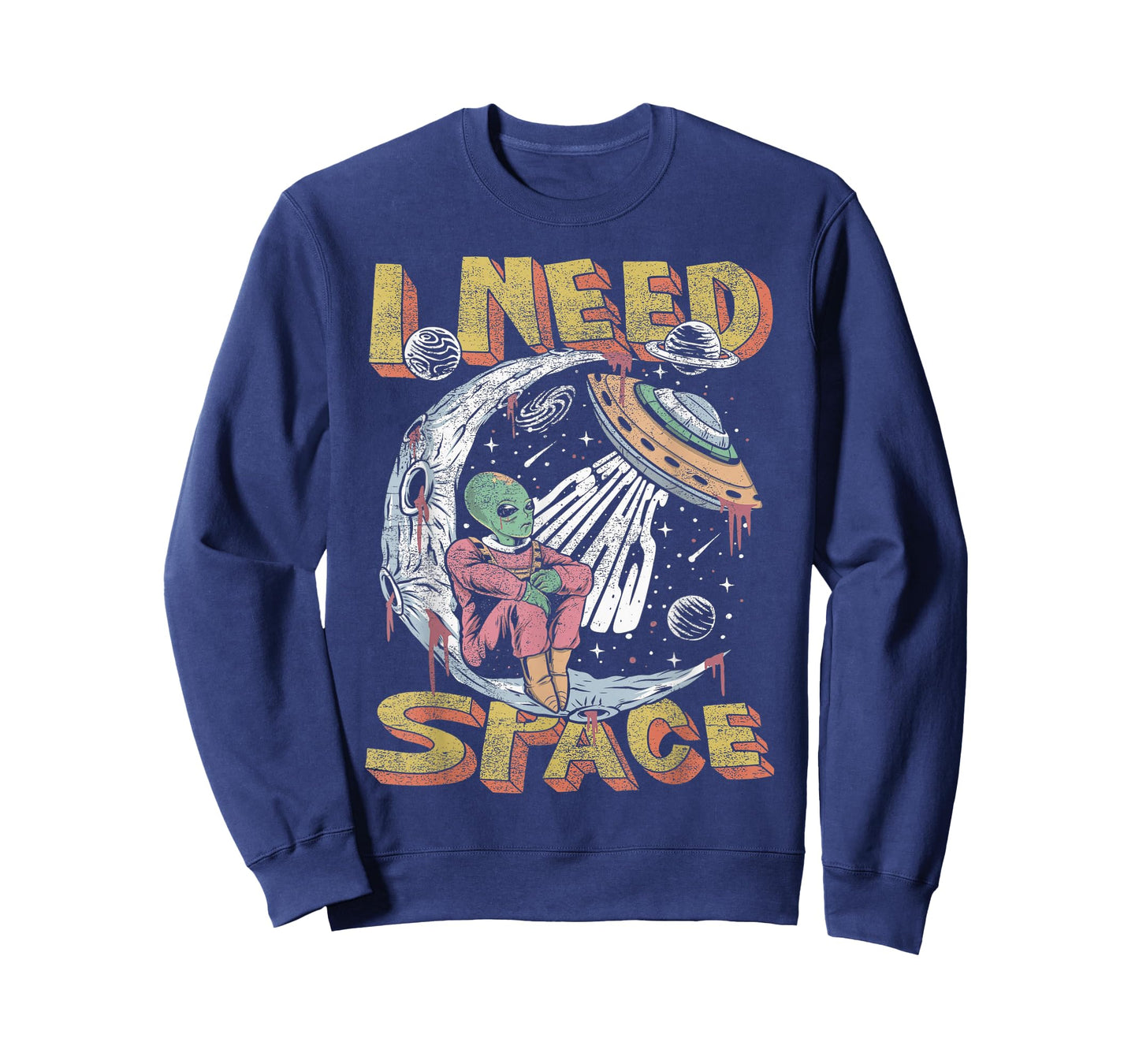 Funny Alien I Need Space Graphic Tee T-Shirt