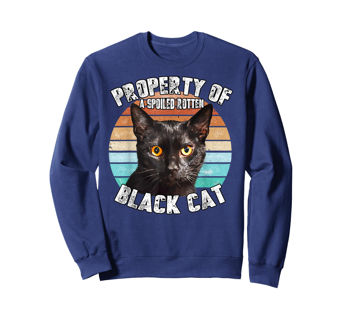 Cat Black Vintage Eighties Style Cat Retro Property Gift T-Shirt for Men Women Girls Kids