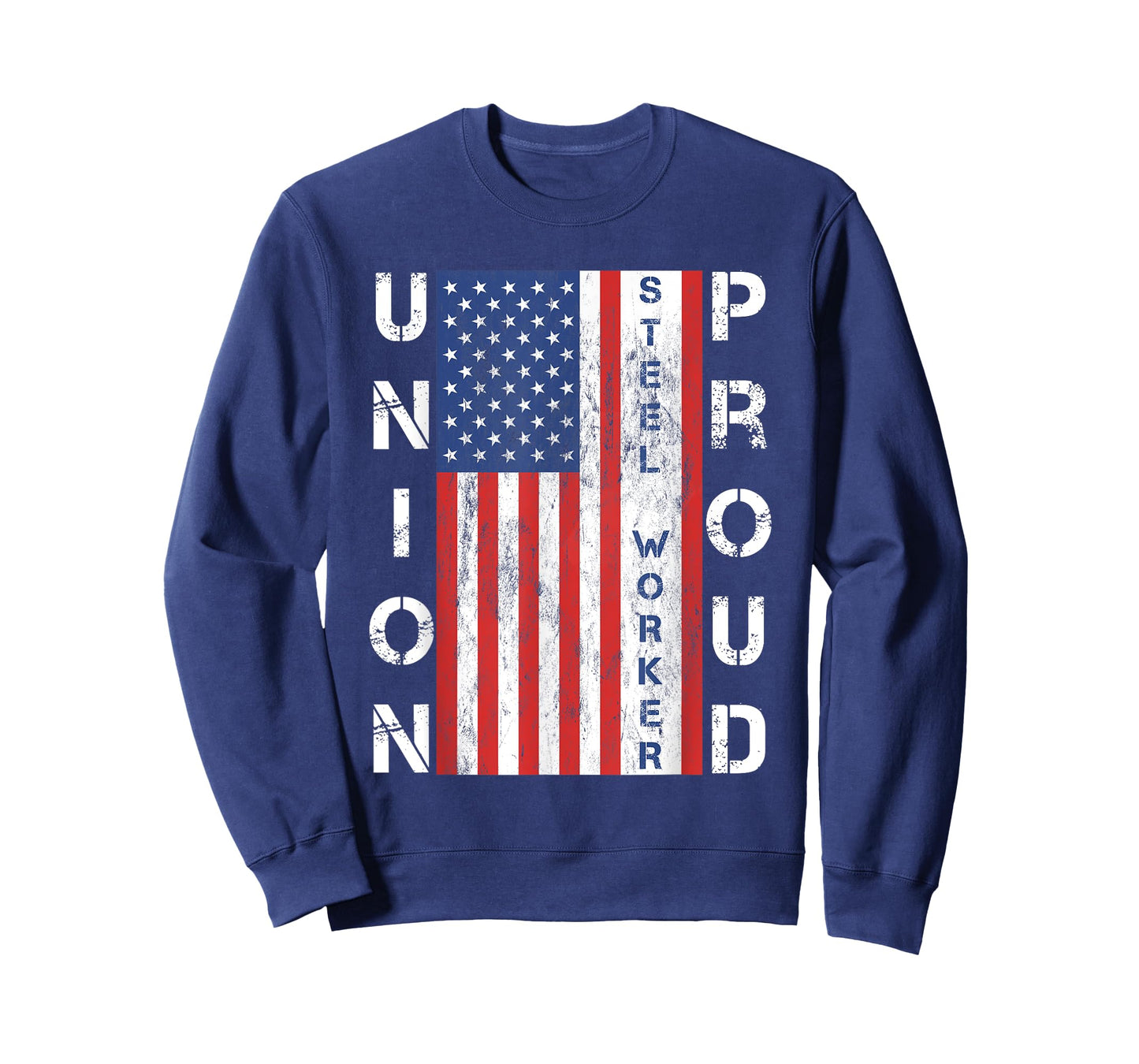 Union Proud American Flag Steel Worker Women Men T-Shirt