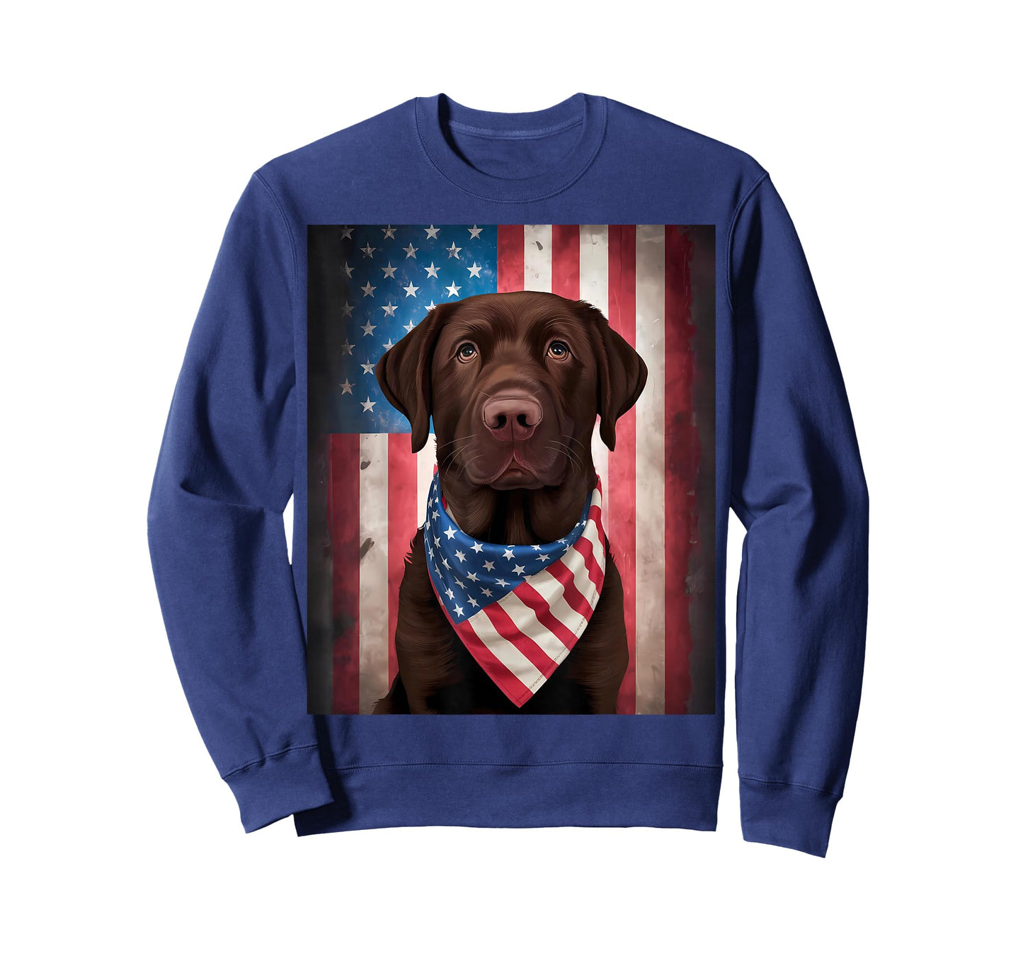 American Chocolate Labrador American Flag 4th of July Dog T-Shirt