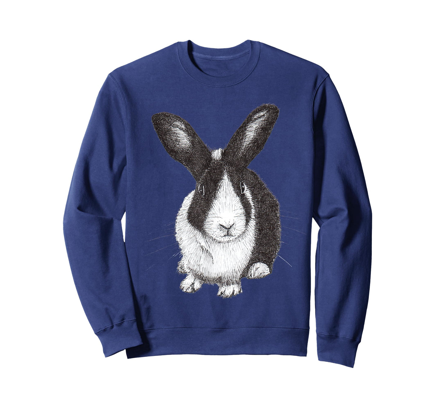 ChescaMade Dutch Bunny Rabbit Drawing T-Shirt - Women's Grey Rabbit Themed T-Shirt - Small - Classic Fit - Short Sleeve - Cotton, Polyester - Unique Rabbit Drawing Graphic