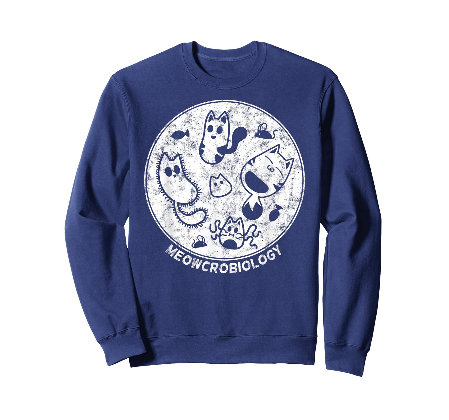 Cute Cat Distressed Bacteria Microbiology Science Lab T-Shirt Small