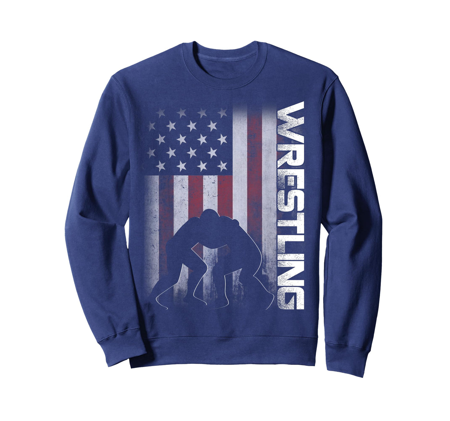 American Flag Wrestling T-Shirt Distressed Wrestle Gift Tee T-Shirt for Women Kids Men