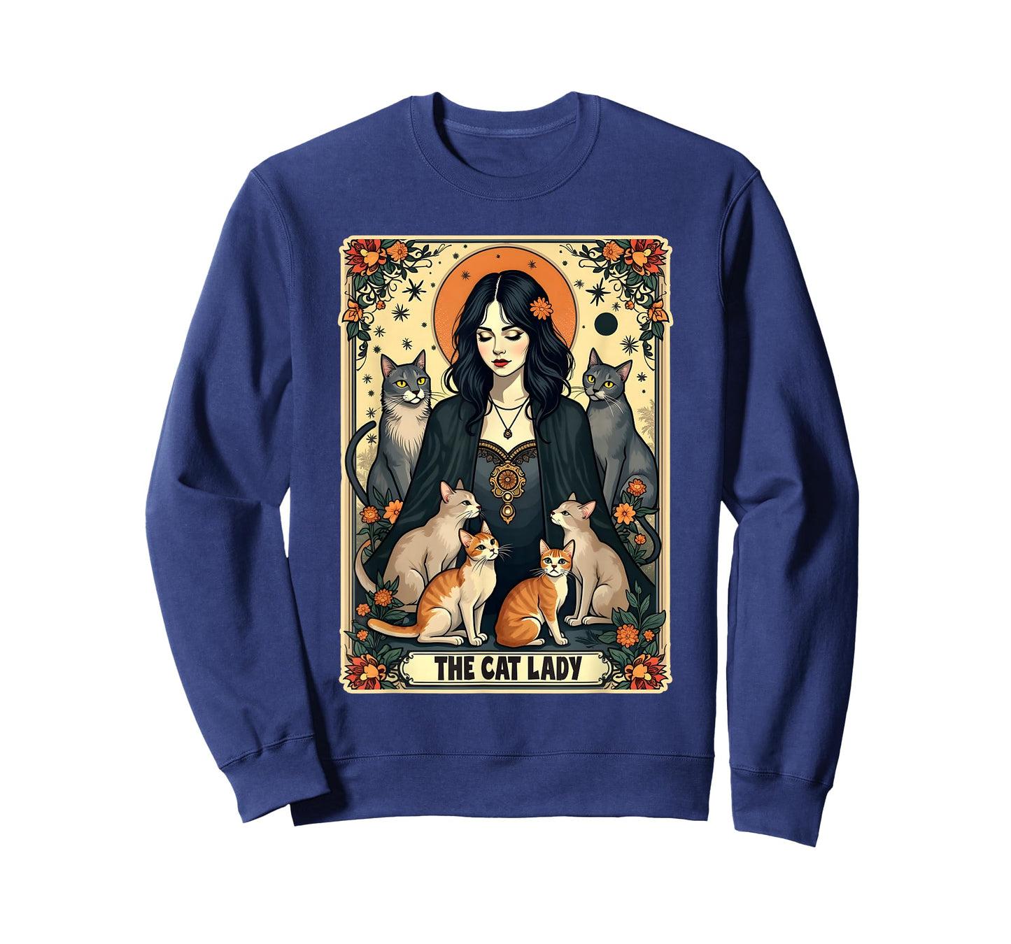 The Cat Lady Tarot Card Shirt Women Witchy Gothic Cat Mom T-Shirt