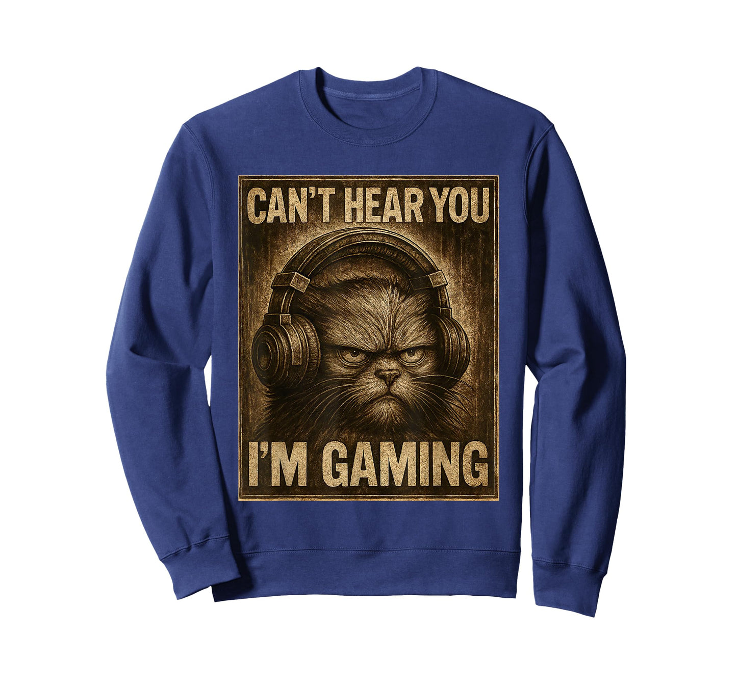 Funny Gamer Cat Men Women Boys Can't Hear You Video Gaming T-Shirt