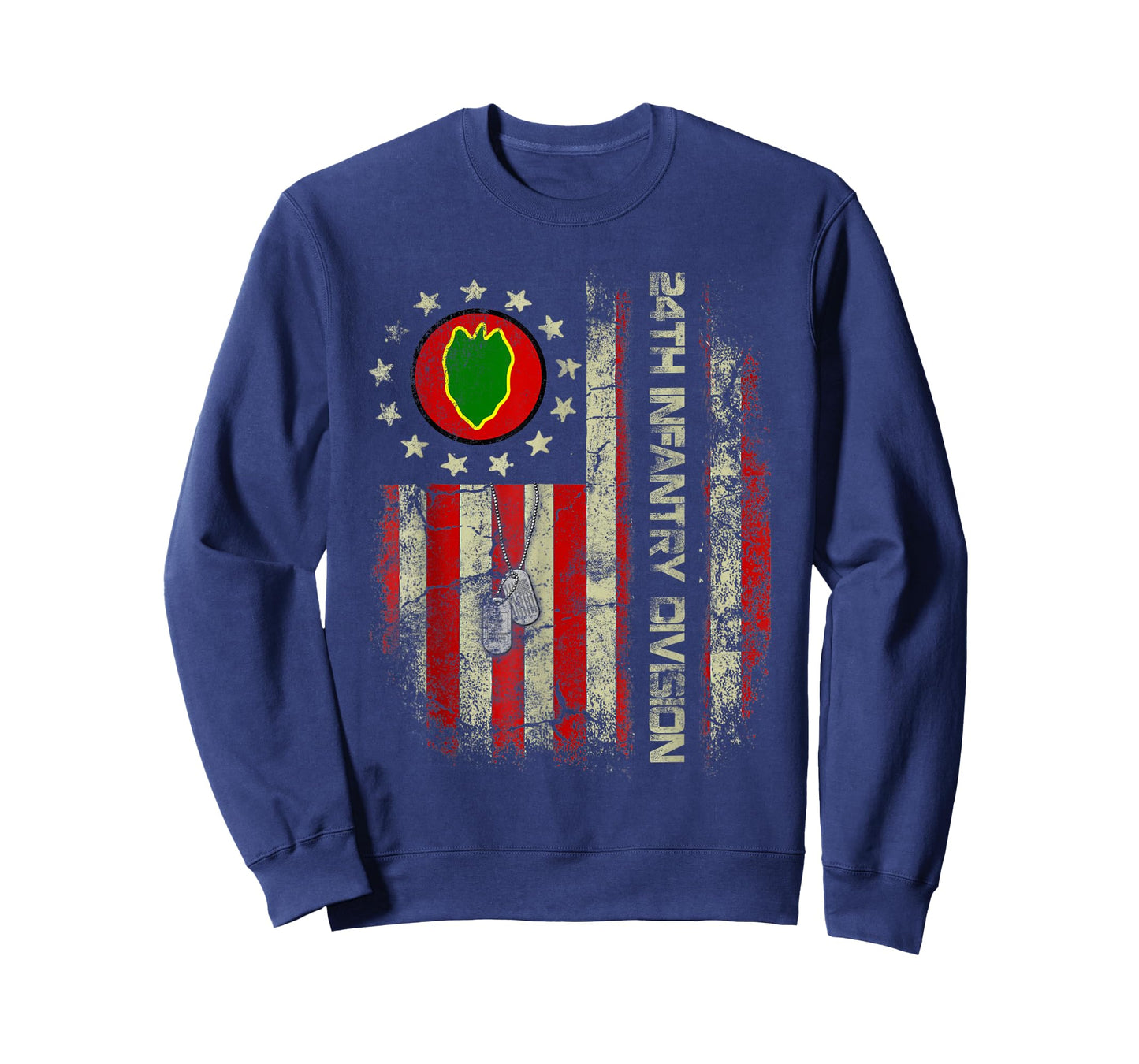 Vintage American Flag 24th Infantry Division Veterans Day T-Shirt