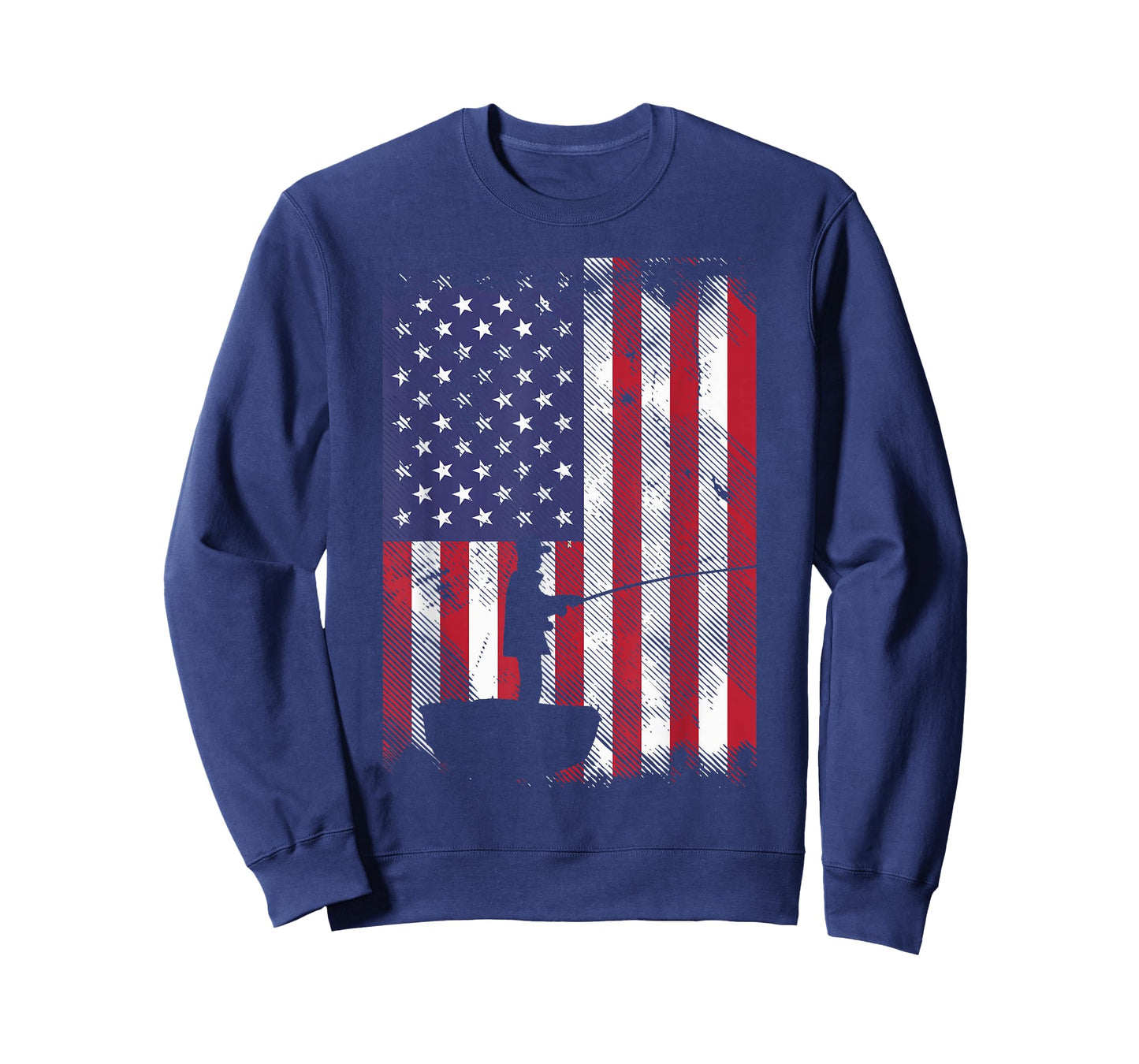 America Flag Fisherman Vintage Fishing Patriotic Angler Gift T-Shirt