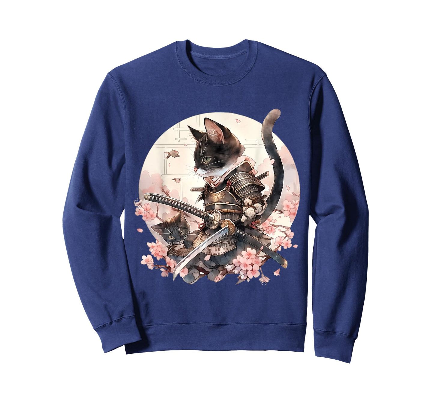 Japanese Art Cat Ninja Ukiyo-e Anime Style Samurai Cat T-Shirt